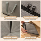Large Storage Bags, Clothes Storage Bins Foldable Closet Organizers Storage Containers with Durable Handles Thick Fabric for Blanket Comforter Clothing Bedding(grey, 60L (4Pick) - size: 60L (4Pick）