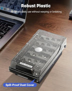 Uniclife Business Card Holder for Desk, Large Plastic Business Card Organizer Business Card Box with Lid, Dividers & A-Z Index Tabs, Desktop Index Card Holder, Name Card Storage Box, 500 Card Capacity - size: Medium