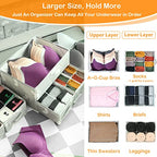 EASEVE 2 Pack Sock Underwear Drawer Organizer Divider - Closet Organizers and Storage Dresser Organizer Wardrobe Clothes Box Storage Bins with Lid for Bra, Socks, Leggings, Shirt, Panty (Grey) - size: 2 Pack