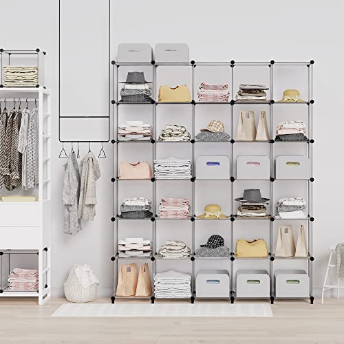HOMIDEC Closet Organizers and Storage, 9 Cube Storage Organizer, Portable Closet Organizer Storage Cubes Shelves for Clothes, Bedroom, Wardrobe, Kids Room, Bathroom, Transparent - color: Transparent, size: Large