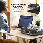 Homeify Under Desk Drawer Organizer Clamp-On, Mesh Metal Drawer Attachment, 2 Drawer Slide Out, On Or Under Desk Organizer For Office Supplies & Home Essentials (2 Drawers) - size: 2 Drawers