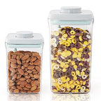 Pop Airtight Containers for Food Storage, Leakproof Air Tight Containers Pantry Storage Containers with Lids - Set of 2 (2.0Qt&0.9Qt) - color: 2 Pcs Set - 2Qt+0.9Qt