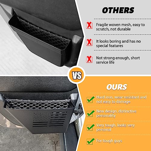MAIKER Metal Rear Door Storage Box, Door Side Insert Organizer Box Pockets for 2007-2018 Jeep Wrangler JK 4 Door 2pcs(Black) - size: JK/JKU Rear