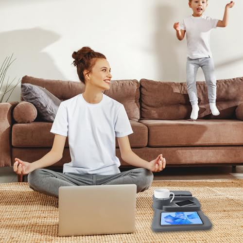 Couch Cup Holder Tray, Silicone Sofa Armrest organizer with Assesory Side Pockets for storage Remotes, Cell-phone,Tablet or Snack, Anti-Spill and Anti-Slip Couch Drink Holder Caddy(Gray) - color: Gray