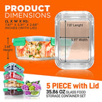 NutriChef 10-Piece Superior Glass Food Storage Containers Set (5 Containers + 5 Locking Lids),Stackable Meal-prep Design, BPA-free Airtight Clear Locking lids with Vent Lids & Air Hole, Wave - color: Wave Green