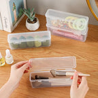10 Pack Clear Plastic Pencil Case Boxes - Narrow Stackable Storage Organizers with Snap Lids for Pens, Markers, Makeup Brushes, Art Supplies, Beads, Jewelry, School Office Use, Rectangular Narrow - size: Clear Rectangular Narrow - 10 Pack