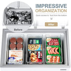 Heyuzb 2 Pack Clear Freezer Organizer Bins Stackable Storage Bins with Side Handles for Kitchen Pantry Cabinet Organzation and Storage - size: 2 PACK