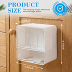 2-pack Wall-mounted Dishwasher Pod Container with Lid, White 3 Compartment Dishwasher Pod Holder for Kitchen & Laundry Room Organization, Space-saving Acrylic Dispenser Box