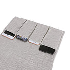 IPENNY Couch Sofa Armrest Organiser Chair TV Remote Holder Bed Storage Pocket Bag for Cellphone Tablet Notepad Book Magazines DVD Eyewears Drinker Snacks Holder Pouch - color: Beige(4 Outer Pocket + 1 Newspaper Pocket)