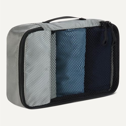 Amazon Essentials 4-Piece Packing Cubes Travel Accessories Set, Space-Saving Luggage Organizer with Double Zipper, Mesh Top, Small, Gray (Previously Amazon Basics) - color: Gray, size: 4 x Small