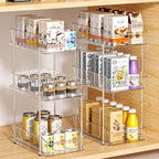 incostar 3 Tier Under Sink Organizer, Pull-Out Storage Organizer with Dividers, Ideal for Organizing Cupboard,Bathroom Vanities,Cabinet, Slide-Out Clear Storage (2 Pack 3 Tier) - style: 2 Pack 3 Tier
