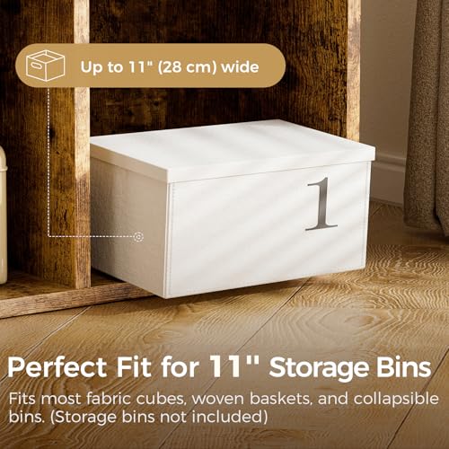 COMHOMA 9 Wood Cube Storage Organizer with Open Back and Removable Back Panels, 11In Brown Cube Storage Bookshelf, Cubicle Shelf Bookcase for Home Office Bedroom Living Room, Vertical or Horizontal - color: 9 Cube Brown