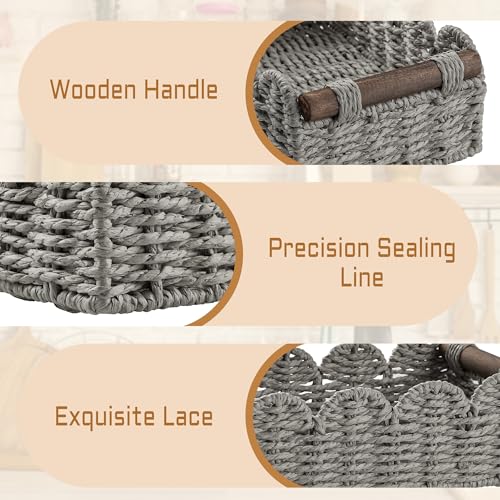 Storage Basket Wicker Baskets for Organizing Toilet Paper Storage Basket for Toilet Tank Top,Gray - color: Gray
