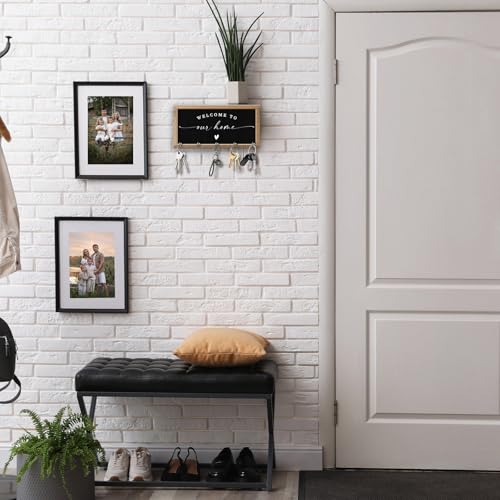 Welcome to Me Home Wooden Key Holder - Wall Mounted Key Holder Rack Organizer Hanger with 5 Hooks for Wall Express Love Art Decor for Entryway Front Door Hallway Office(5 x 8 inch) - A04 - color: Welcome To Me Home