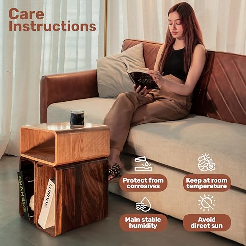 Wooden Cube Storage Bookcase Organizer, Bookshelf for Bedroom, Livingroom, Dormroom, Home Office, Studyroom, Home Decor and Contemporary Spaces (Red Oak | Pack of 2)
