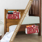 Bedside Caddy Hanging Bunk Bed Caddy Bed Organizer Hanging Pocket with 2 Hooks Bedside Storage Organizer Pocket Bag Holder Gingerbread Christmas Tree01 - color: Gingerbread Christmas Tree01