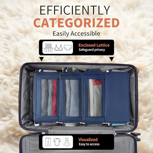 Suitcase Organizer Travel Bags Organizer for Luggage Compression Hanging Packing Cubes for Travel Carry on Closet (Bag Only) - color: Dark Blue, size: Small