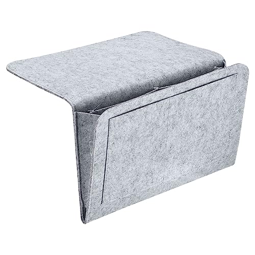 PATIKIL 13in Bedside Caddy, Bed Caddy Bedside Organizer Hanging 5 Pocket Soft Bed Pockets Bedside Storage Organizer Remote Control Holder for Bedroom Phones Glasses, Light Grey - color: Light Grey, size: 12.6*8.6inch