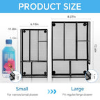 Desk Drawer Organizer, Office Drawer Divider Organizer Tray with 6 Compartments, Metal Mesh Desktop Organization and Accessories for Stationery Makeup Kitchen Toolroom School ＆ Office - size: Small-2 Pack
