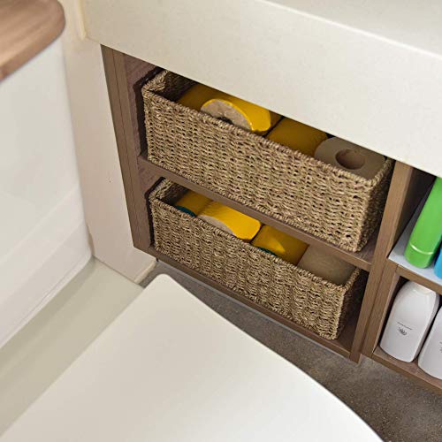 StorageWorks Toilet Tank Basket for Bathroom, Seagrass Storage Baskets for Toilet Tank Top, 2-Pack - color: Natural(seagrass), size: 15 ¾"L x 6 ½"W x 4 ¼"H