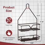 TreeLen Shower Caddy over Shower Head Hanging Bathroom Caddy for Bathroom Organizer 4 Hooks Shampoo Holder-Bronze - color: Bronze