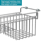 Over The Kitchen Sink Caddy Sponge Holder Organizer Drying Rack Expandable for Sponge Brush Soap Dish Cloth Rag, Stainless Steel (12.25" to 17.25") - size: 12.25" to 17.25"