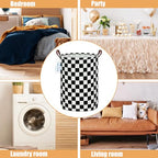 LANGYASHAN Laundry Basket Canvas Fabric Collapsible Organizer Basket for Storage Bin Toy Bins Gift Baskets Bedroom Clothes Children Nursery Hamper (Racing flag) - color: Racing flag