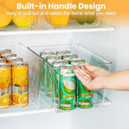 YIHONG 8 Pack Clear Pantry Organizer Bins,Plastic Storage Containers with Handle for Kitchen,Freezer,Cabinet,Closet,Bathroom Under Sink Organization - size: L(11.2"L x 7.5"W x 6"H)