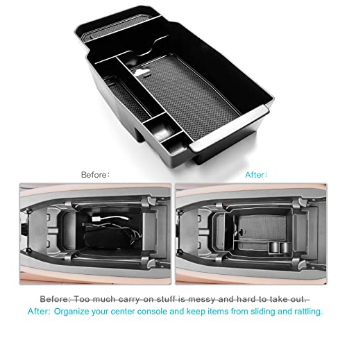 CDEFG 2023 2024 2025 2026 CX-50 Center Console Organizer Tray for 2023 2024 2025 2026 Mazda CX-50 Middle Console Armrest Storage Box 2023-2026 CX50 Accessories(Black) - color: Black