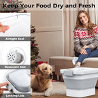 10-13 Lbs Dog Food Storage Container,Collapsible Dog Food Container with Transparent Airtight Lid,Pet Food Scoop and Dog Bowl,Multifunctional Food Storage Container for Pet Food,Rice,Flour - color: Clear/13 lbs