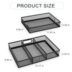 Office Drawer Organizer, 2 Pack Metal Mesh Desk Draw Divider, Versatile Desktop Organizer Tray to Keep Supplies Tidy and Easy to Access, Stackable A4 Paper Holder Tray - style: 2 PACK