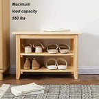 XKZG Storage Bench Wooden Shoe Rack Bench Simple Style Wood Entryway Bench (Natural,23.6") - color: Natural, size: 23.6"W x 11.8"D x 16.5"H