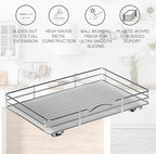 Pull-Out Cabinet Spice Rack Organizer - Slim Slide-Out Storage for Spices, Bottles & Jars, Premium Heavy-Duty Steel, Easy Install for Narrow Kitchen Cabinet - 16 ⅜ W x 10 ½ D x 2 ¾ H, Chrome - size: 16 Inch - Single