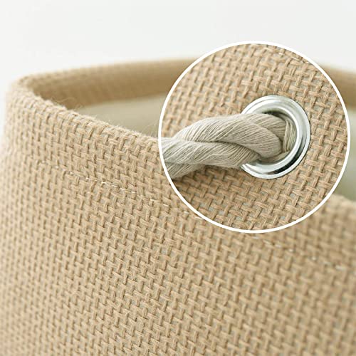 TheWarmHome Decorative Basket Rectangular Fabric Storage Bin Organizer Basket with Handles for Clothes Storage (Beige, Medium-1Pack,13.8L*9.8W*6.7H) - color: Beige, size: Medium -13.8Lx9.8Wx6.7H