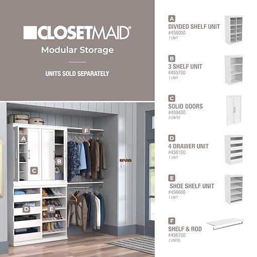 ClosetMaid Modular Storage Shelf Unit with 3 Shelves, White - color: White