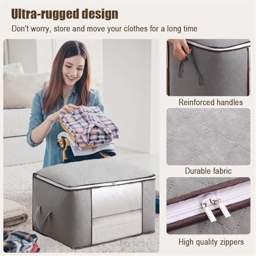 100L Extra Storage Bags with Zipper and Handles, Moving Boxes & Storage Bins Alternative, Packing Supplies, Moving Supplies for Dorm Room Essentials (24x16x14 IN) - size: 1 Pack-100L Storage Bags
