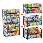 JKsmart 2-Tier Stackable Rack Organizer for Pantry, Adjustable Dispenser Holds Up to 88 Cans, Storage Holder for Various Ounces of Canned Drinks, Black, 3 Pack - size: 2 Tier - 3Pack