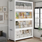 240QT Extra Large Stackable Storage Bins with Lid & Wheels & Doors, 60Gal Foldable Collapsible Closet Organizers, Plastic Cabinet Box Container Drawer for Home Kitchen Bedroom, 4Pack White - size: 60QT, style: 4Pack