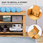 SMIBUY Bamboo Shoe Rack Bench, 3-Tier Shoe Organizer Storage Shelf for Entryway Hallway Bathroom Living Room (Natural) - color: Natural