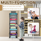 Gray 5-Shelf Polyester Kids' Daily Clothes Organizer - Monday to Friday, Holds Hats, T-Shirts, Bags & Towels - color: Grey