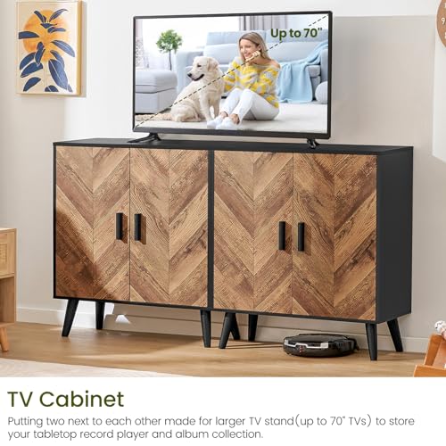 Iwell Storage Cabinet with 2 Shelves & Doors, Sideboard Buffet Cabinet with Storage, Entryway Cabinets, Accent Cabinets for Living Room, Dining Room, Entryway, Black - color: Black, 2 Doors