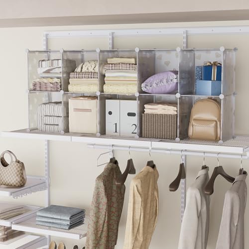 UNKU Cube Storage Organizer, 3 Cube Closet Organizer Storage Shelves, DIY Stackable Bookcase, Clothes Organizer Shelf for Closet, Bedroom, Living Room, Cabinet, Home, Office, Translucent - color: Clear, size: 3cube
