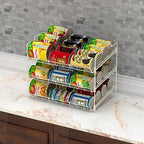Deco Brothers Stackable Can Rack Organizer for Kitchen and Pantry, Holds Up to 36 Cans, White - color: White