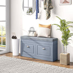 HOMCOM Modern Shoe Rack Bench for Entryway, Storage Organizer with Cushion, 2 Drawers, Adjustable Shelf, Holds 8 Pairs, Gray - color: Grey