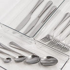 ihomecooker 3 Pack Clear Plastic Drawer Organizer Tray Cutlery Utensil Makeups Drawer Silverware Organizers 12" X 6"… (6P(6X6+6X9+6X15)) - size: 6 Pack Mixed Sizes Clear Plastic