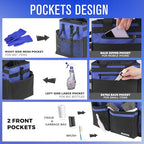 SCAVATA Compact Wearable Cleaning Caddy, Small Supplies Organizer with Handle & Shoulder Straps for Housekeepers, Under Sink & Car Cleaning Tool Organizer Bag (Blue) - color: Blue