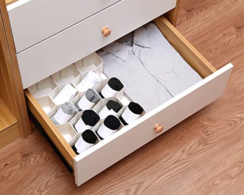 Honeycomb drawer organizer and divider, underwear, socks, tie sorter, office supplies and sundry sorting 32 pieces (White) - color: White-4PCS