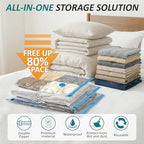 Cozy Essential Vacuum Storage Bags, 80% Compression Vacuum Seal Space Saver Plastic Packaging Bags for Clothes, Blankets, Pillow, Bedding, Comforters, Sealer Clothing Storage,30 Combo - size: Combo