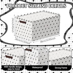 Geelin 3 Pcs Valentines Baskets Storage Valentine's Day Basket for Gifts Collapsible Waterproof Canvas Black and White Heart Storage Bin Organizer with Handles for Book Closet Shelf Nursery Decor - style: Valentines Black and White