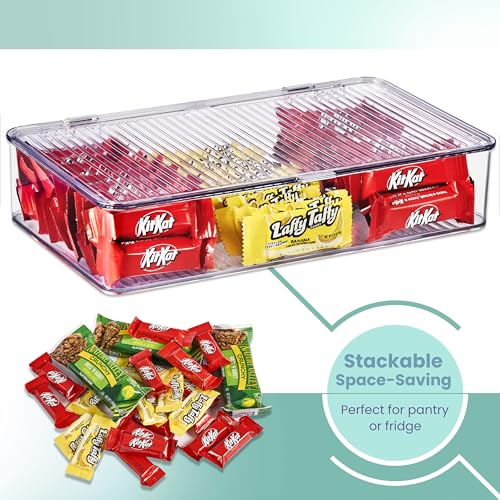 Sorbus Fridge Organizer & Pantry Storage with Lids- Clear Plastic Freezer Organizer Bins- MultiPurpose & Versatile Stackable Cabinet Organizers- Cosmetics,Office Supplies,Food Snack Organizers- 2 Pack - size: Small